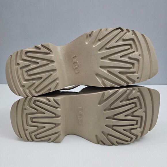 NEW UGG New Heights Sandal Womens 12 Tan Suede Platform Chunky Wedge Ankle Strap - Picture 12 of 14